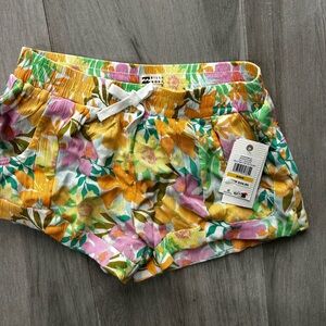 Billabong Floral Girls Shorts - Yellow, Pink, Green